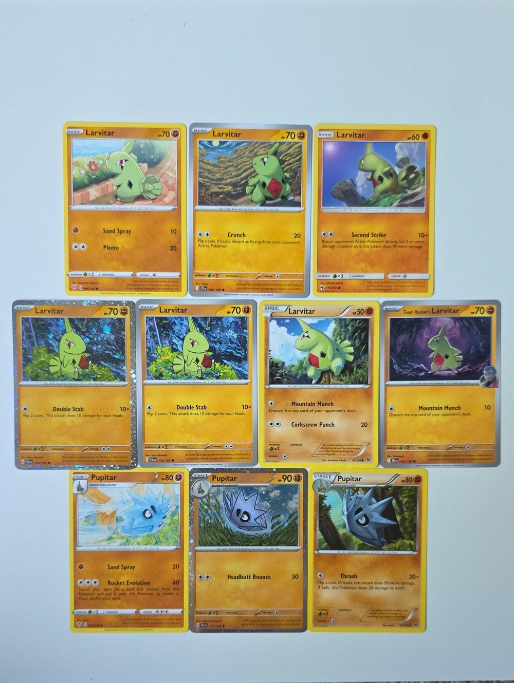 Pokemon Larvitar And Pupitar Trading Cards